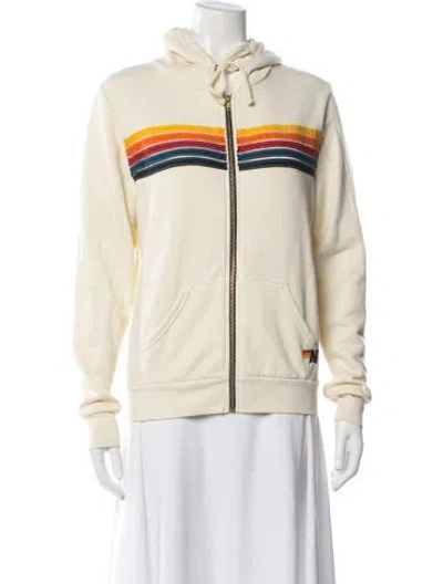 Pre-owned Aviator Nation Graphic Print Crew Neck Hoodie In Neutral