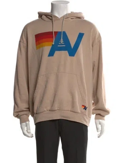 Pre-owned Aviator Nation Graphic Print Crew Neck Hoodie In Neutral