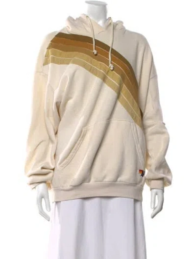 Pre-owned Aviator Nation Graphic Print Crew Neck Hoodie In Neutral