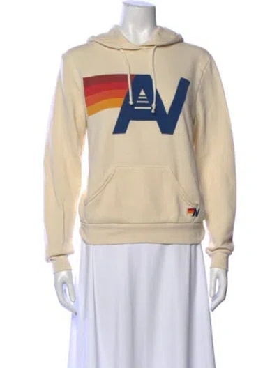 Pre-owned Aviator Nation Graphic Print Crew Neck Hoodie In Neutral