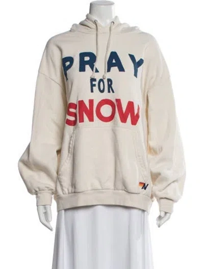 Pre-owned Aviator Nation Graphic Print Crew Neck Hoodie In Neutral
