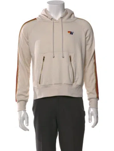 Pre-owned Aviator Nation Graphic Print Crew Neck Hoodie In Neutrals