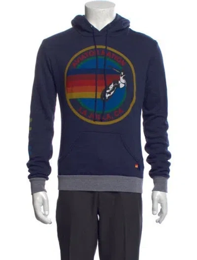 Pre-owned Aviator Nation Graphic Print Crew Neck Hoodie In Neutrals