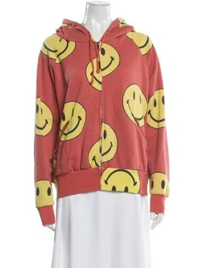 Pre-owned Aviator Nation Graphic Print Crew Neck Hoodie In Orange
