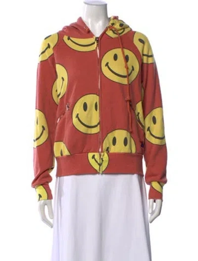 Pre-owned Aviator Nation Graphic Print Crew Neck Hoodie In Red