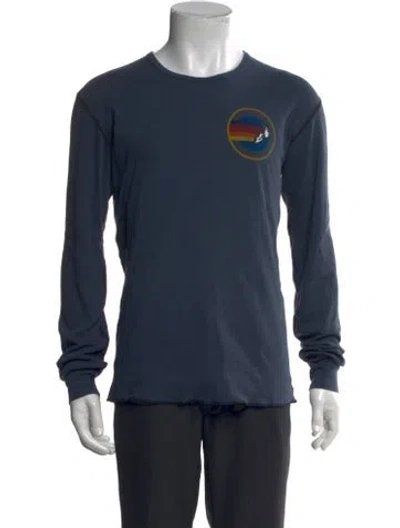 Pre-owned Aviator Nation Graphic Print Crew Neck Pullover In Blue