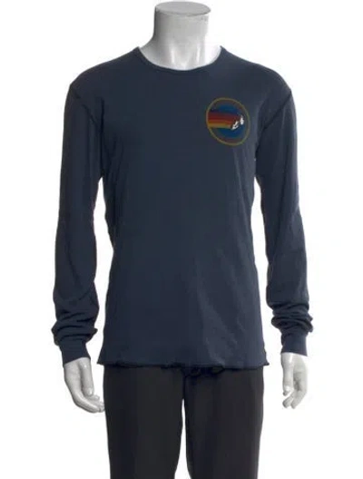 Pre-owned Aviator Nation Graphic Print Crew Neck Pullover In Blue