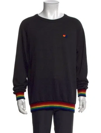 Pre-owned Aviator Nation Graphic Print Crew Neck Pullover In Grey
