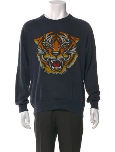 Pre-owned Aviator Nation Graphic Print Crew Neck Pullover In Grey