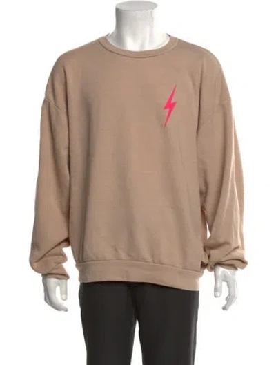 Pre-owned Aviator Nation Graphic Print Crew Neck Pullover In Neutrals