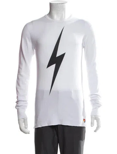 Pre-owned Aviator Nation Graphic Print Crew Neck Pullover In White
