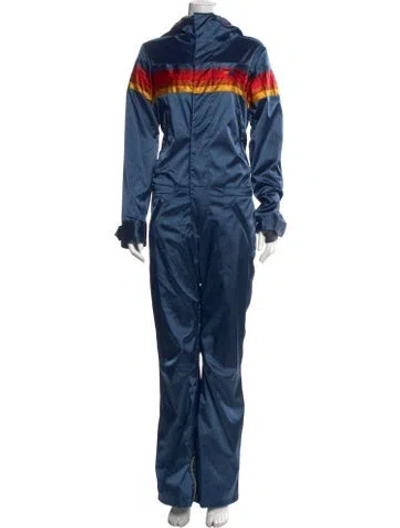 Pre-owned Aviator Nation Graphic Print Crew Neck Ski Suit In Blue