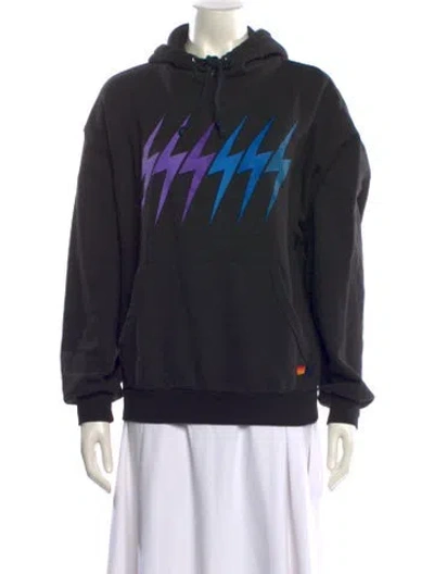 Pre-owned Aviator Nation Graphic Print Crew Neck Sweater In Gray