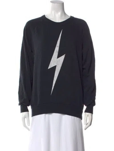 Pre-owned Aviator Nation Graphic Print Crew Neck Sweater In Gray