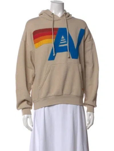 Pre-owned Aviator Nation Graphic Print Crew Neck Sweater In Neutral