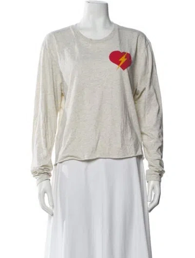 Pre-owned Aviator Nation Graphic Print Crew Neck Sweater In Neutral