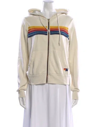 Pre-owned Aviator Nation Graphic Print Crew Neck Sweater In Neutral