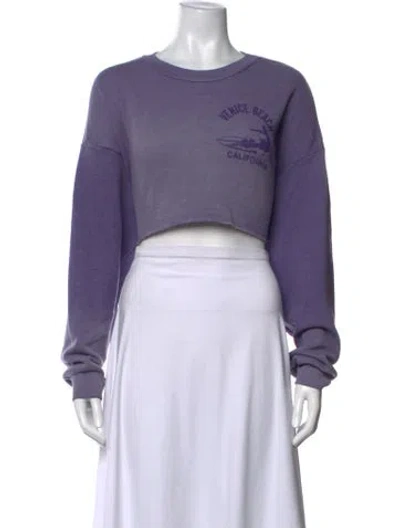Pre-owned Aviator Nation Graphic Print Crew Neck Sweater In Purple