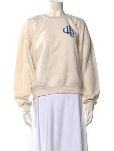 Pre-owned Aviator Nation Graphic Print Crew Neck Sweater In Yellow