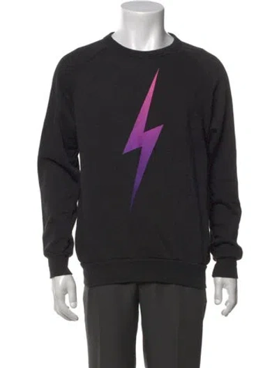 Pre-owned Aviator Nation Graphic Print Crew Neck Sweatshirt In Black