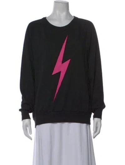 Pre-owned Aviator Nation Graphic Print Crew Neck Sweatshirt In Black