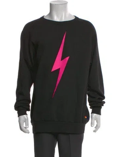 Pre-owned Aviator Nation Graphic Print Crew Neck Sweatshirt In Black
