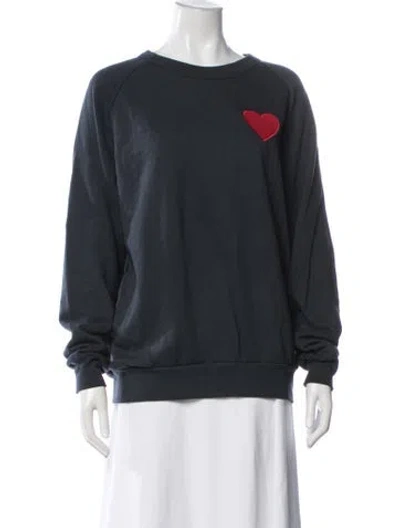 Pre-owned Aviator Nation Graphic Print Crew Neck Sweatshirt In Black