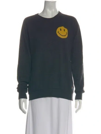 Pre-owned Aviator Nation Graphic Print Crew Neck Sweatshirt In Black