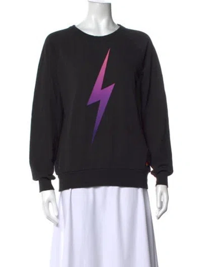 Pre-owned Aviator Nation Graphic Print Crew Neck Sweatshirt In Black