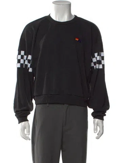 Pre-owned Aviator Nation Graphic Print Crew Neck Sweatshirt In Black