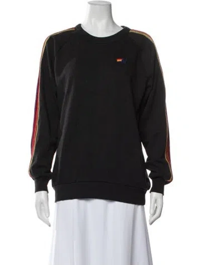 Pre-owned Aviator Nation Graphic Print Crew Neck Sweatshirt In Black/blue