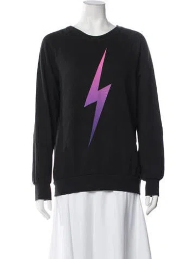 Pre-owned Aviator Nation Graphic Print Crew Neck Sweatshirt In Black/blue