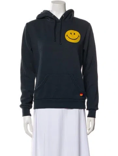 Pre-owned Aviator Nation Graphic Print Crew Neck Sweatshirt In Blue