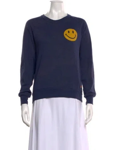 Pre-owned Aviator Nation Graphic Print Crew Neck Sweatshirt In Blue