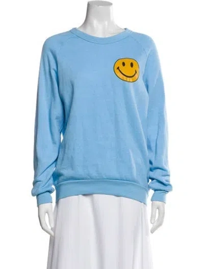 Pre-owned Aviator Nation Graphic Print Crew Neck Sweatshirt In Blue