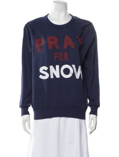 Pre-owned Aviator Nation Graphic Print Crew Neck Sweatshirt In Blue