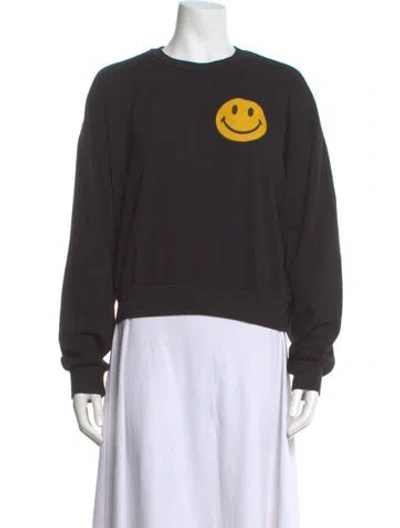 Pre-owned Aviator Nation Graphic Print Crew Neck Sweatshirt In Blue