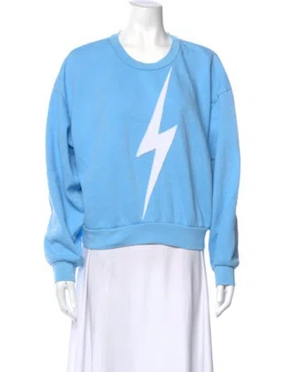 Pre-owned Aviator Nation Graphic Print Crew Neck Sweatshirt In Blue