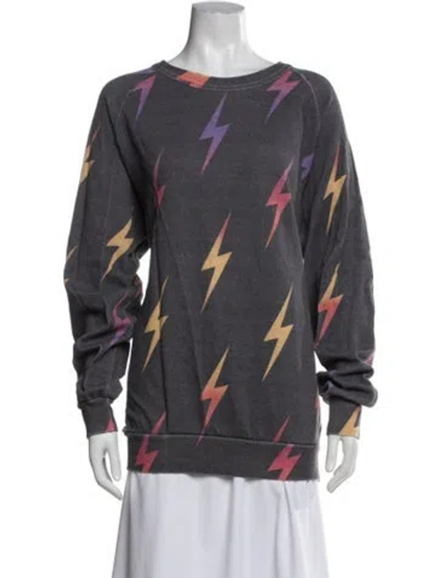 Pre-owned Aviator Nation Graphic Print Crew Neck Sweatshirt In Blue