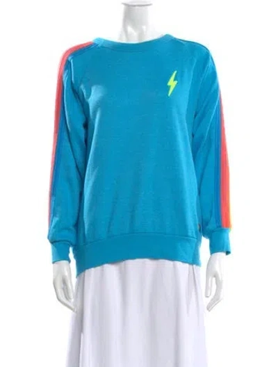 Pre-owned Aviator Nation Graphic Print Crew Neck Sweatshirt In Blue