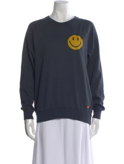 Pre-owned Aviator Nation Graphic Print Crew Neck Sweatshirt In Blue