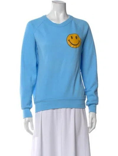 Pre-owned Aviator Nation Graphic Print Crew Neck Sweatshirt In Blue