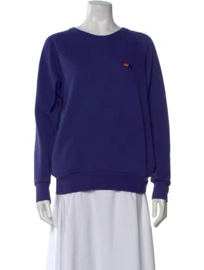 Pre-owned Aviator Nation Graphic Print Crew Neck Sweatshirt In Blue