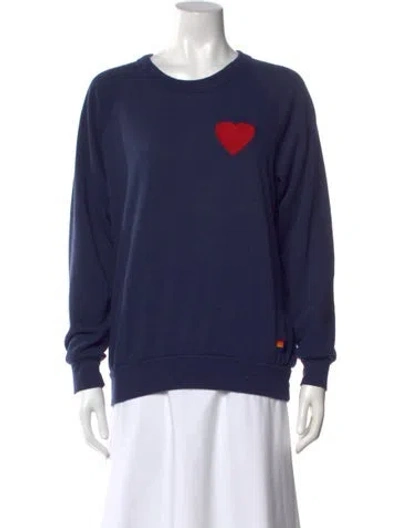 Pre-owned Aviator Nation Graphic Print Crew Neck Sweatshirt In Blue
