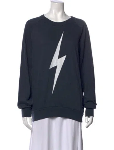 Pre-owned Aviator Nation Graphic Print Crew Neck Sweatshirt In Blue