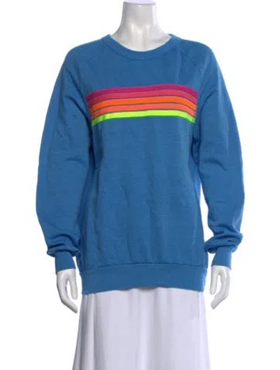 Pre-owned Aviator Nation Graphic Print Crew Neck Sweatshirt In Blue