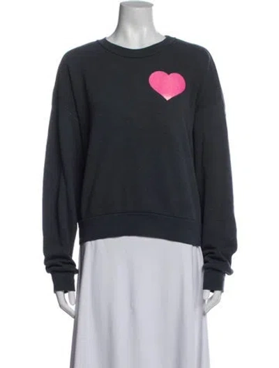 Pre-owned Aviator Nation Graphic Print Crew Neck Sweatshirt In Blue