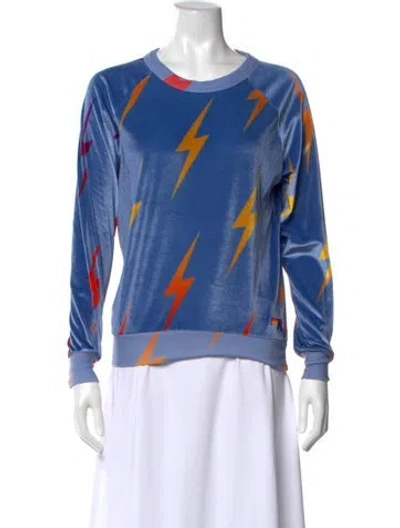 Pre-owned Aviator Nation Graphic Print Crew Neck Sweatshirt In Blue