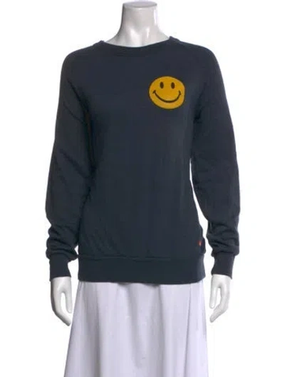 Pre-owned Aviator Nation Graphic Print Crew Neck Sweatshirt In Blue