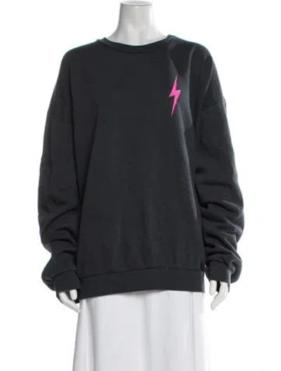 Pre-owned Aviator Nation Graphic Print Crew Neck Sweatshirt In Blue